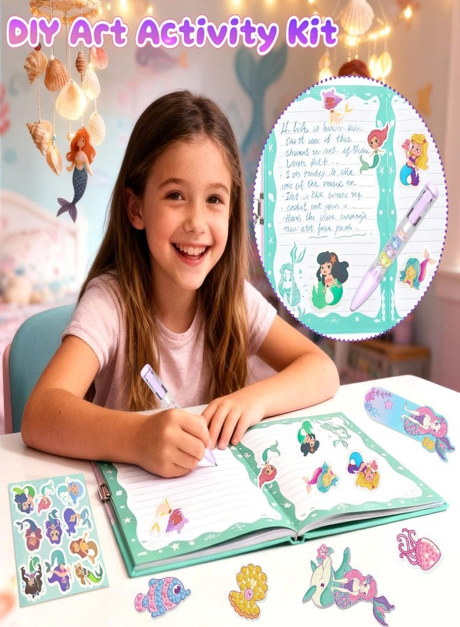 YOYTOO Diamond Art Kit for Kids Age 6-8-9-10, Mermaid Notebook Diamond Painting Fun Arts Crafts Mermaid Toys Gift for Girls Ages 6-12 Year Old Birthday Christmas Gifts - Image 5